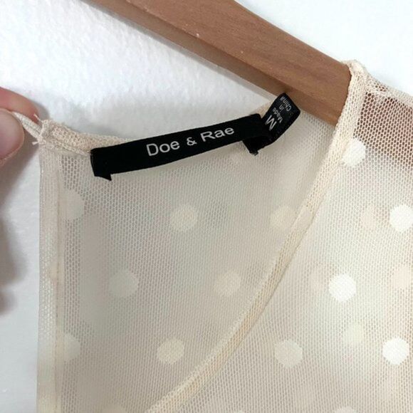 ModCloth Doe Rae pink polka dot with cream lace sundress - Picture 2 of 3